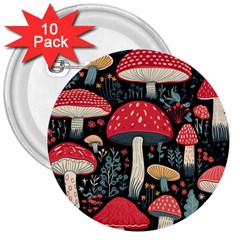 Mushrooms Psychedelic 3  Buttons (10 Pack) 