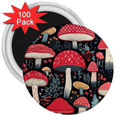 Mushrooms Psychedelic 3  Magnets (100 Pack)