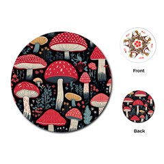 Mushrooms Psychedelic Playing Cards Single Design (round)