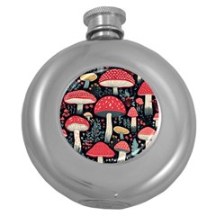 Mushrooms Psychedelic Round Hip Flask (5 Oz)