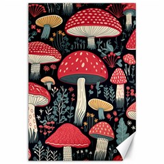 Mushrooms Psychedelic Canvas 12  X 18 