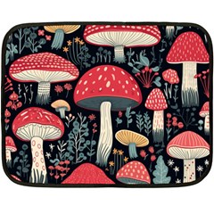 Mushrooms Psychedelic Two Sides Fleece Blanket (mini)