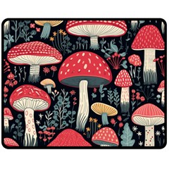 Mushrooms Psychedelic Fleece Blanket (medium)