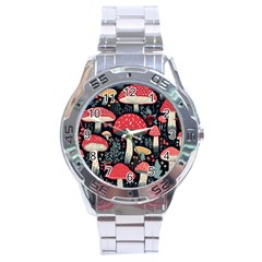 Mushrooms Psychedelic Stainless Steel Analogue Watch