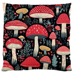 Mushrooms Psychedelic Large Premium Plush Fleece Cushion Case (one Side)