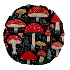 Mushrooms Psychedelic Large 18  Premium Flano Round Cushions