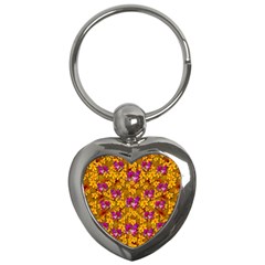 Blooming Flowers Of Orchid Paradise Key Chain (heart)