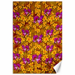 Blooming Flowers Of Orchid Paradise Canvas 12  X 18  by pepitasart