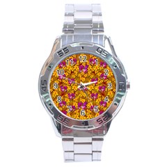 Blooming Flowers Of Orchid Paradise Stainless Steel Analogue Watch