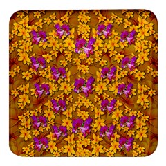 Blooming Flowers Of Orchid Paradise Square Glass Fridge Magnet (4 Pack)