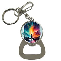 Starry Night Wanderlust: A Whimsical Adventure Bottle Opener Key Chain by stine1