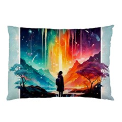 Starry Night Wanderlust: A Whimsical Adventure Pillow Case (two Sides) by stine1