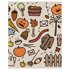 Halloween Doodle Autumn Pumpkin Drawstring Bag (small) by Bedest