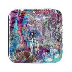 Layered Waves Square Metal Box (black) by kaleidomarblingart