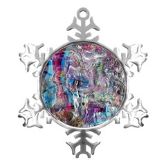 Layered Waves Metal Small Snowflake Ornament
