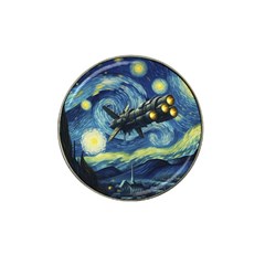 Spaceship Starry Night Van Gogh Painting Hat Clip Ball Marker