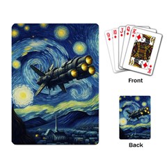 Spaceship Starry Night Van Gogh Painting Playing Cards Single Design (rectangle)