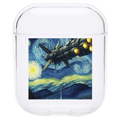 Spaceship Starry Night Van Gogh Painting Hard Pc Airpods 1/2 Case by Maspions