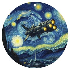 Spaceship Starry Night Van Gogh Painting Uv Print Acrylic Ornament Round by Maspions