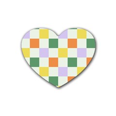 Board Pictures Chess Background Rubber Heart Coaster (4 Pack)