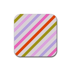 Lines Geometric Background Rubber Coaster (Square)