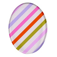 Lines Geometric Background Oval Glass Fridge Magnet (4 pack)