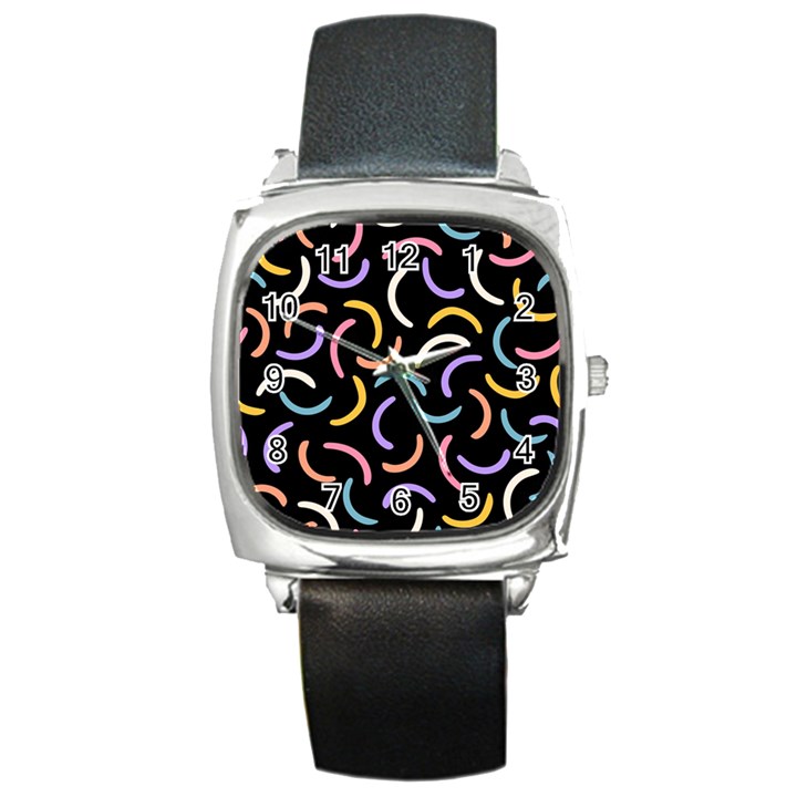 Abstract Pattern Wallpaper Square Metal Watch