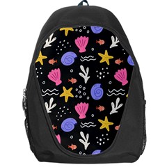 Sea Shells Pattern Wallpaper Fish Backpack Bag