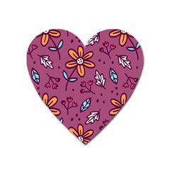 Flowers Petals Leaves Foliage Heart Magnet