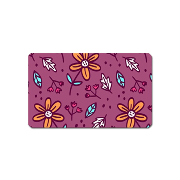 Flowers Petals Leaves Foliage Magnet (Name Card)