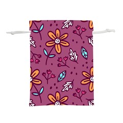 Flowers Petals Leaves Foliage Lightweight Drawstring Pouch (l)