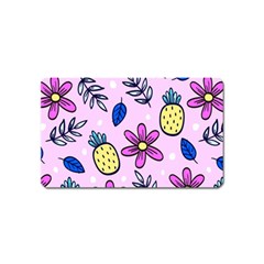 Flowers Petals Pineapples Fruit Magnet (name Card)