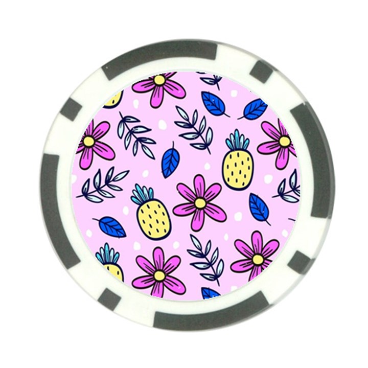 Flowers Petals Pineapples Fruit Poker Chip Card Guard (10 pack)