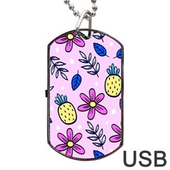 Flowers Petals Pineapples Fruit Dog Tag Usb Flash (one Side)