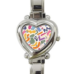 Abstract Pattern Background Heart Italian Charm Watch