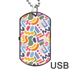 Abstract Pattern Background Dog Tag Usb Flash (one Side)