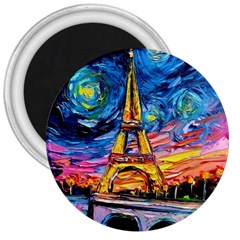 Eiffel Tower Starry Night Print Van Gogh 3  Magnets
