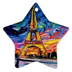 Eiffel Tower Starry Night Print Van Gogh Ornament (star)