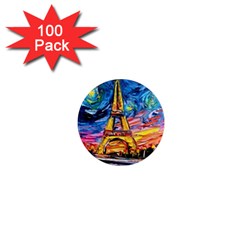 Eiffel Tower Starry Night Print Van Gogh 1  Mini Magnets (100 Pack)  by Maspions