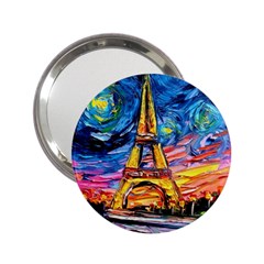 Eiffel Tower Starry Night Print Van Gogh 2 25  Handbag Mirrors
