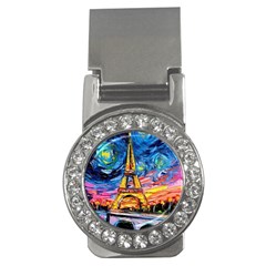 Eiffel Tower Starry Night Print Van Gogh Money Clips (cz) 