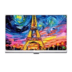 Eiffel Tower Starry Night Print Van Gogh Business Card Holder