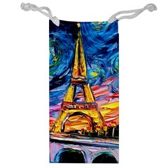 Eiffel Tower Starry Night Print Van Gogh Jewelry Bag