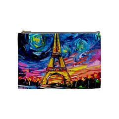 Eiffel Tower Starry Night Print Van Gogh Cosmetic Bag (medium)