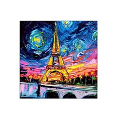 Eiffel Tower Starry Night Print Van Gogh Satin Bandana Scarf 22  X 22  by Maspions