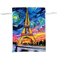 Eiffel Tower Starry Night Print Van Gogh Lightweight Drawstring Pouch (xl)