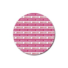 Breathe In Life, Breathe Out Love Text Motif Pattern Rubber Round Coaster (4 Pack) by dflcprintsclothing