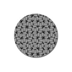 Ethnic Symbols Motif Black And White Pattern Magnet 3  (round) by dflcprintsclothing