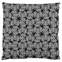 Ethnic Symbols Motif Black And White Pattern Large Cushion Case (one Side) by dflcprintsclothing