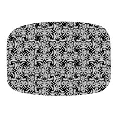 Ethnic Symbols Motif Black And White Pattern Mini Square Pill Box by dflcprintsclothing